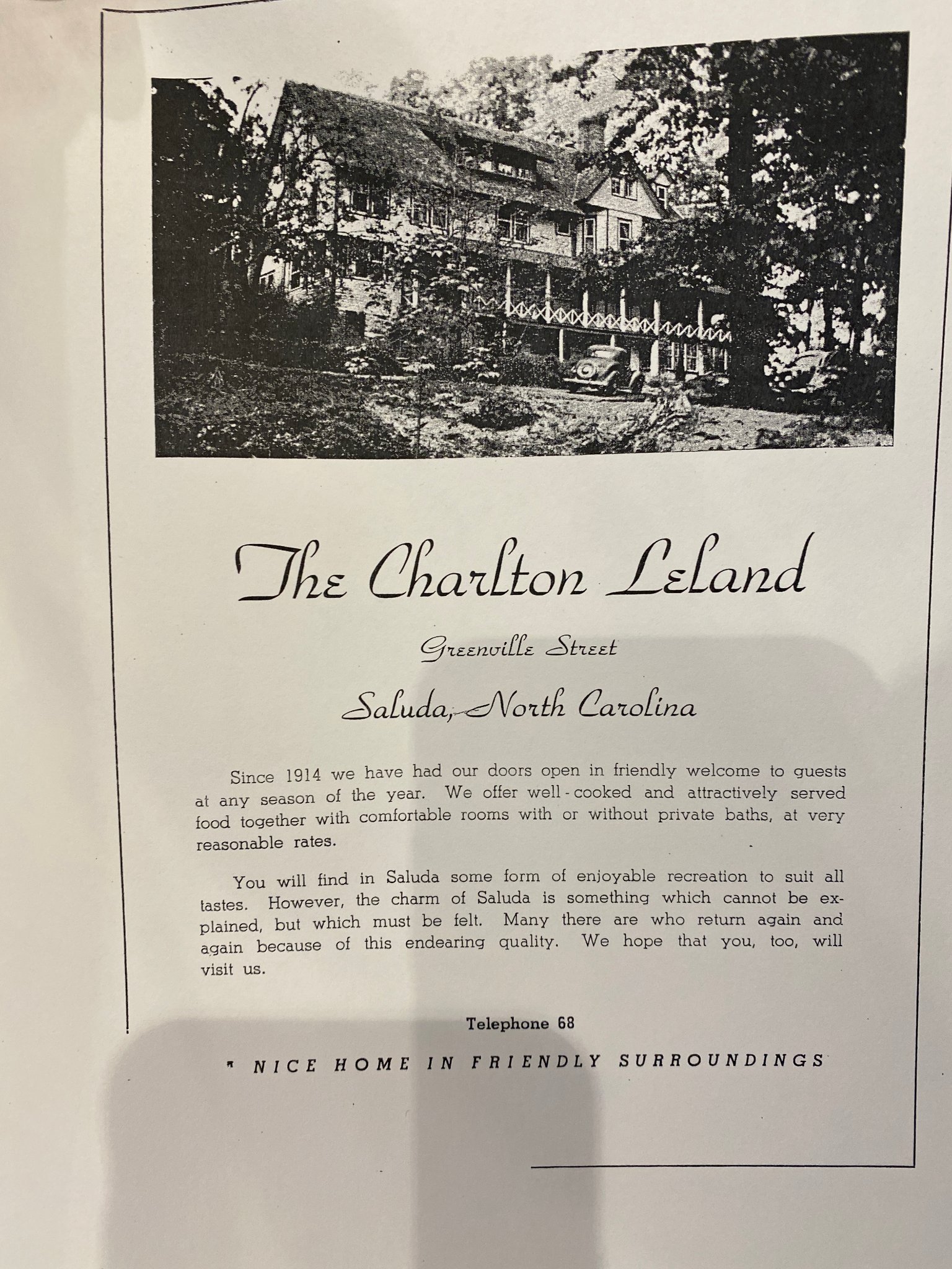 The Charlton Leland — Advertisement, c. 1930s
